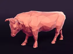 3D Printable Low Polygon Bull Statue  3D print model