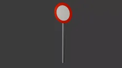 Austrian No Entry Traffic Sign Low Poly 3D Model Low-poly 3D model
