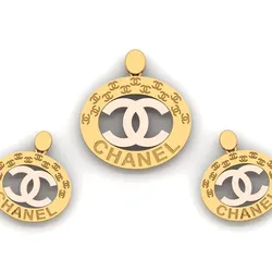 Branded pendant and earring set