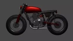 Cafe Racer Motorbike Low-poly 3D model