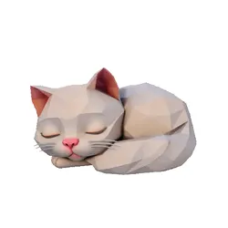 CatLow Poly Lying Down // CatLow Poly Cat Lying Down