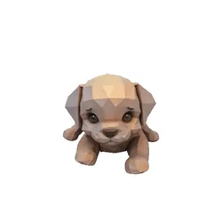 Dog Dog Sitting Polygonal Dog Ornament Low Poly