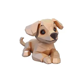 Dog Low Poly Lying Down // Perro de Bajos Poligonos Acostado
