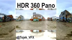 HDR 360 Panorama DTLA Graffiti Alley Cloudy 057 3D model