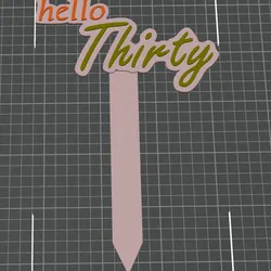Hello Thirty Cake Topper