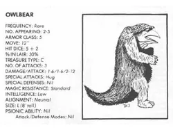 Ist Edition Owlbear