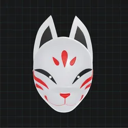 Kitsune Fox Mask 3D Model – Japanese Spirit Mask