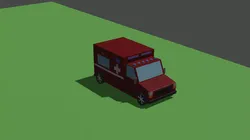 low poly ambulance obj 3D model
