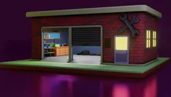 Low Poly Garage Low-poly 3D model