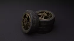 Muddy Tyre Low-poly 3D model