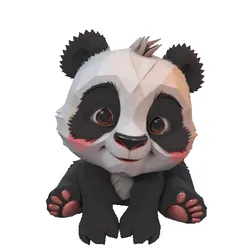 Panda Bear Low Poly // Low Poly Panda Bear
