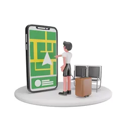 People Online Transportation Booking Low-poly 3D model