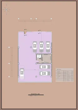 Residential Building Floor Plan 6 Parking Spaces  3D model