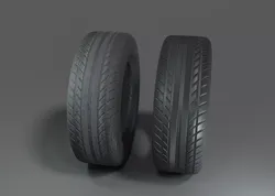 TYRE AND DAMAGED TYRE Low-poly 3D model