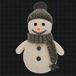 3D knitted Snowman Character Model – Winter Decor