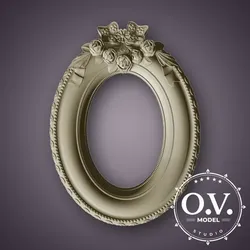 CNC frame design, 3d stl model, decorative frame, oval frame stl, floral ornament frame, cnc carving frame, picture frame design, Artcam