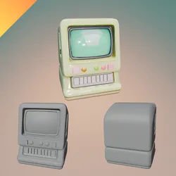 Cute Retro Computer – 3D Printable Vintage PC Model STL + GLB