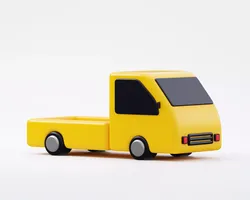 Delivery track 3d model Low-poly 3D model