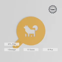 Dog Art Stencil Set, 5 Sizes, Latte Decor & Painting, Animal Design, Compatible with Cocoa, Edible Glitter, Cinnamon, Paint