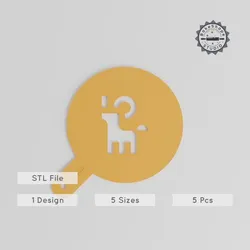 Goat Art Stencil Set, 5 Sizes, Compatible with Cocoa & Glitter, Perfect for Latte & Decor