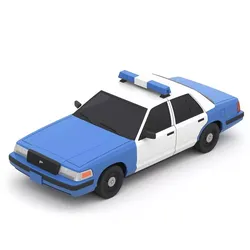Low Poly Police Patrol Car 3D Model Low-poly 3D model