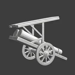 Medieval double cannon with protection