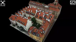 old town classic buildings drone air photogrammetry 3D model