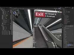Subway station with car Low-poly 3D model