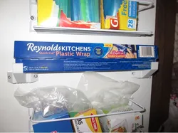 Adjustable Plastic Wrap Pantry Door Shelf
