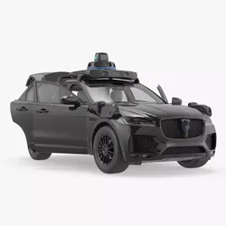 AI Powered Autonomous Taxi SUV Black Rigged for Cinema 4D 3D model