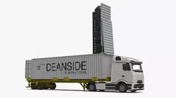 Ballistic Missile Container on Semi Trailer with Truck 3D model