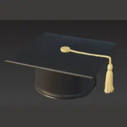 Black Mortarboard with Gold Tassel