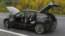 Black Tesla Model Y Juniper 2025 Rigged for Maya 3D model