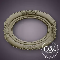 CNC frame design,3d stl model,ornate frame,baroque oval framе,floral carving design,cnc decorative frame,picture frame stl,Artcam