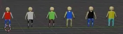 Collection of low poly civilians characters Low-poly 3D model
