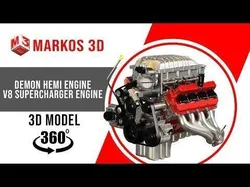 Demon HEMI Engine -  V8 Supercharger Engine 3D model