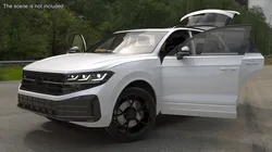 Electric SUV White Lights On Rigged 3D model