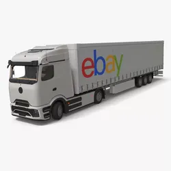 Electric Truck with eBay Trailer Rigged for Maya 3D model