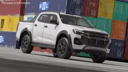 Four-Door Pickup White Rigged for Cinema 4D 3D model
