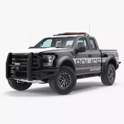 Police Pickup Truck Modern Generic Rigged 3D model