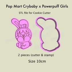 Pop Mart Crybaby x Powerpuff Girls (01) STL file for Cookie Cutter