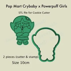 Pop Mart Crybaby x Powerpuff Girls (03) STL file for Cookie Cutter