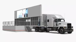Roadshow Presentation Trailer With Tractor White 3D model