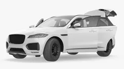 Sporty SUV Glossy White Rigged for Cinema 4D 3D model