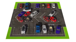 Street Car Parking 26 Lots Filled Old Fur 3D model