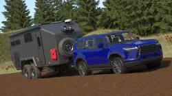 SUV with Travel Mobile Home 3D model