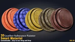 20 Base Leather Smart Materials in Substance Painter Texture