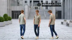 Adult Caucasian male walking in public wearing autumn or spring 3D model