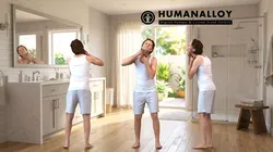 Adult Caucasian man relaxing at home in casual summer attire 3D model
