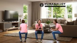 Adult Caucasian man sitting at home in casual summer clothing 3D model